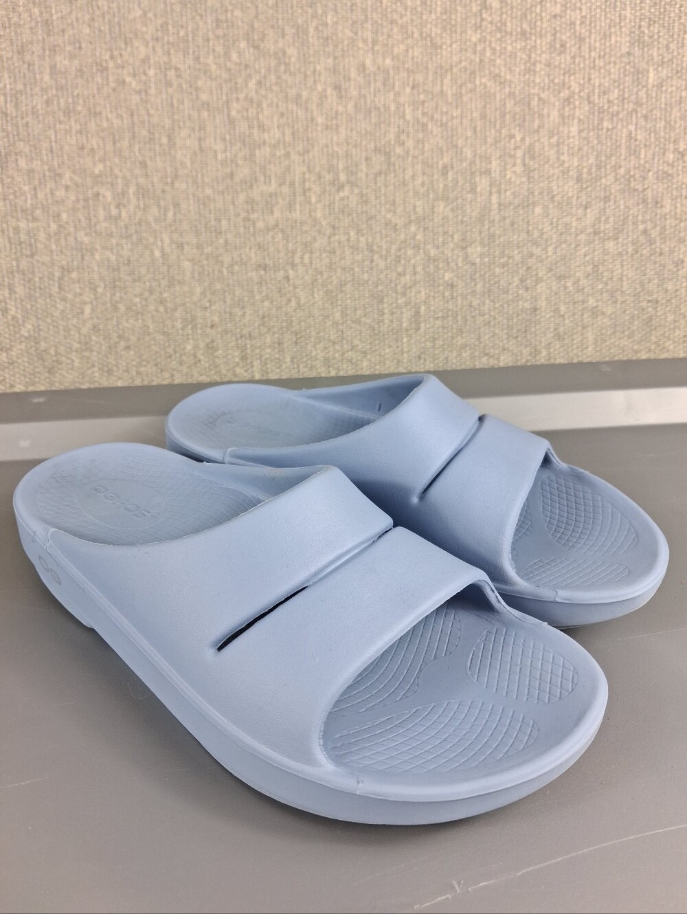 OOFOS OOahh Recovery Slide Sandals Periwinkle Blue Comfort Mens 5 Womens 7